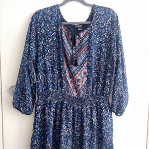 Lucky Brand long sleeve smocked waistband dress - Size XL